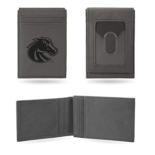 Image of Rico Industries NCAA Gray Laser Engraved Front Pocket Wallet - Compact /Comfortable /Slim