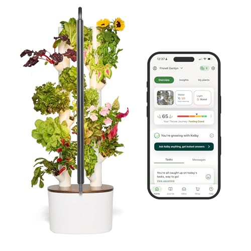 Gardyn Studio 1 Vertical Hydroponics Growing System Kit - 16 Non-GMO Plants, Herbs, Vegetables - Tower Garden - Hydroponic Herb Garden Planter Indoor Kit - Indoor Gardening System with LED Grow Lights