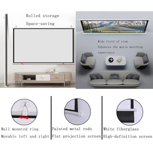 Pantalla de proyección 72 pulgadas 16:9 blanca miniatura 4