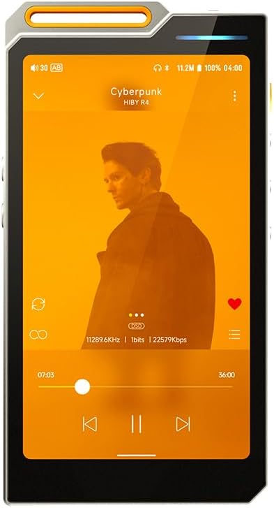 R4 Next-Gen Digital Audio Player with Spotify, Bluetooth, Wi-Fi, and Android 12 OS | 4-Way HiFi DAP with 3.5mm & 4.4mm Balanced Outputs | 32GB Internal + Expandable Memory up to 2TB (Orange)