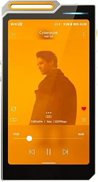 HiBy R4 Next-Gen Digital Audio Player with Spotify, Bluetooth, Wi-Fi, and Android 12 OS | 4-Way HiFi DAP with 3.5mm & 4.4mm Balanced Outputs | 32GB Internal + Expandable Memory up to 2TB Orange