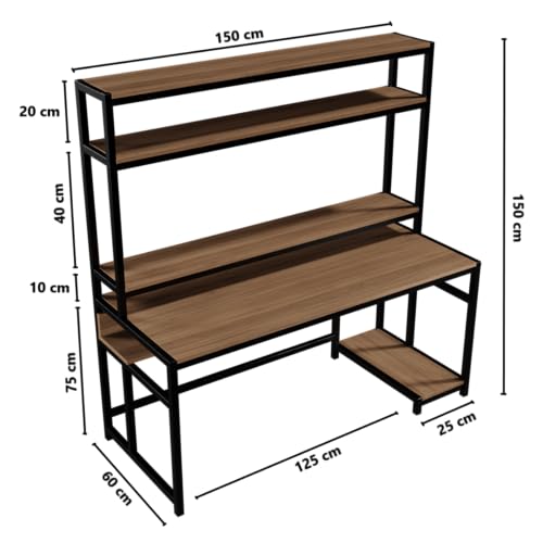 Image of Riyan Luxiwood Jerry Computer Table in Engineering Wood for Home & Office, Simple Style Desk, Scratch Resistance Surface, Easy to Assemble. (Large, Beige)