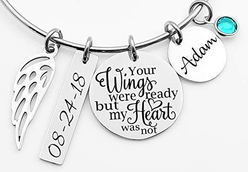 BrandedHeartJewelryMemorial bracelet, bangle bracelet, stainless steel bangle, loss of loved one, sympathy gift, adjustable