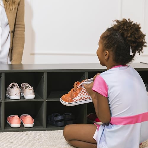 Image of ECR4Kids Streamline 10 Cubby Tray Storage Cabinet, 2x5, Classroom Furniture, Grey Wash