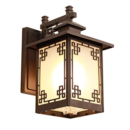 Genérico Lámpara de pared, Simplicidad moderna E27 Socket Linterna de pared Balcón al aire libre Pasillo Patio Jardín Luz Lámparas aplique impermeables chinas Villa Puerta casa Luces noche
