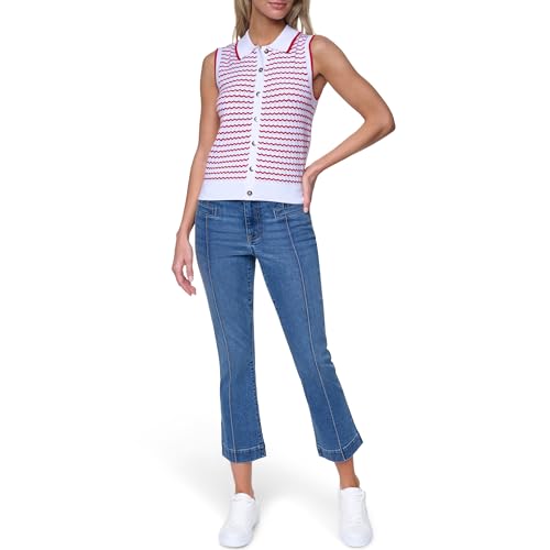Image of Nautica Women's Crew Neck Solid Short Sleeve Sweater
