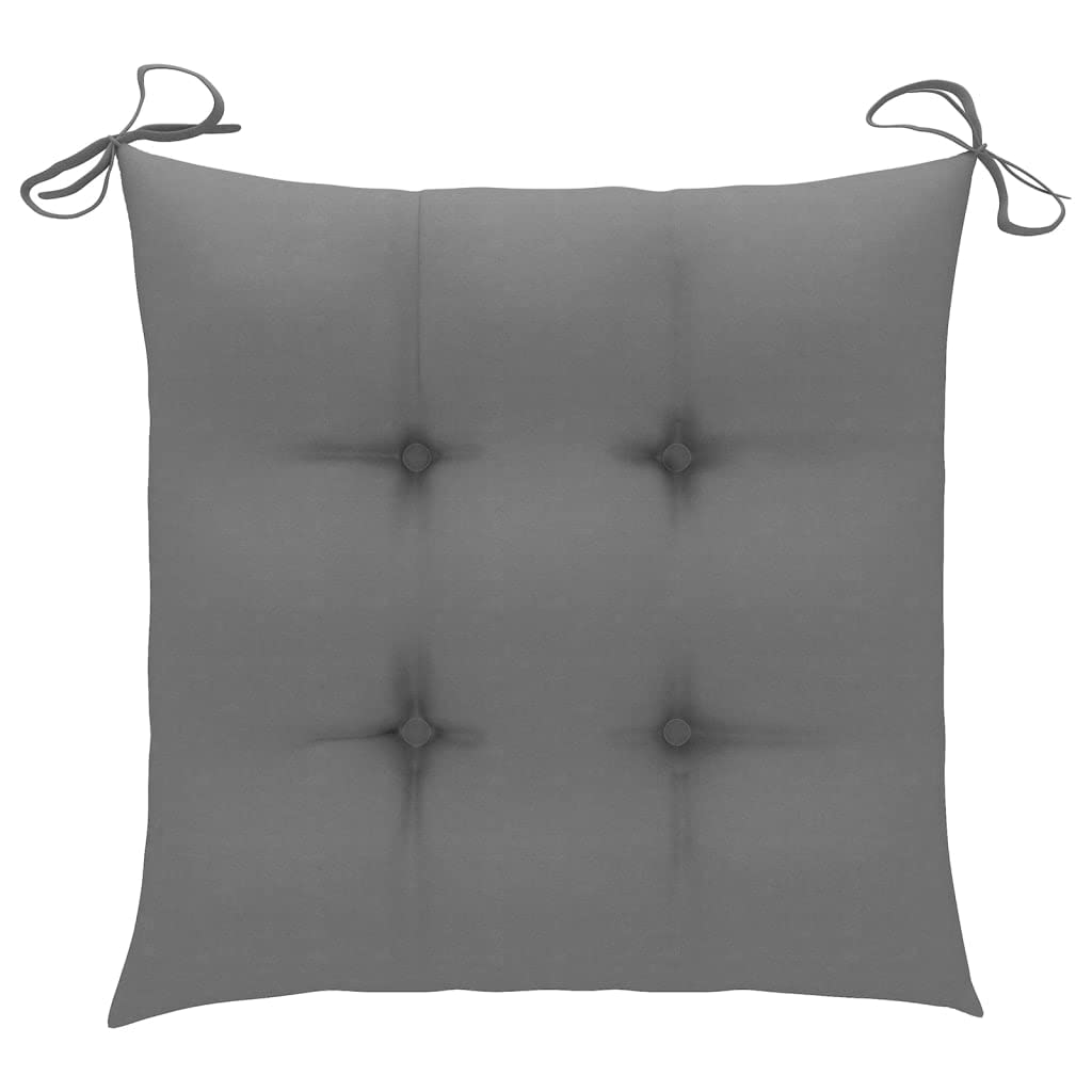 Juego de 4 sillas de jardín de madera con cojines, madera de teca maciza, sazonada y pulida, resistente hasta 110 kg por asiento, ideal para patio.