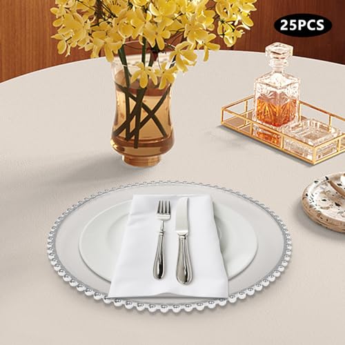 Platos Decorativos Redondos Transparente 12.6" 25 Pzas miniatura 2