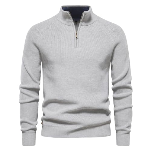 Dcvmvmn Winter Men's Zipper Collar Pullover Sweater Fashionable Casual Warm Large Size Knitted Sweater2