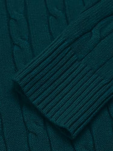 Image of TYSORT Men High Neck Zipper Full Sleeve Cable Knitted Winter Sweater,Cable Knit Sweater for Men