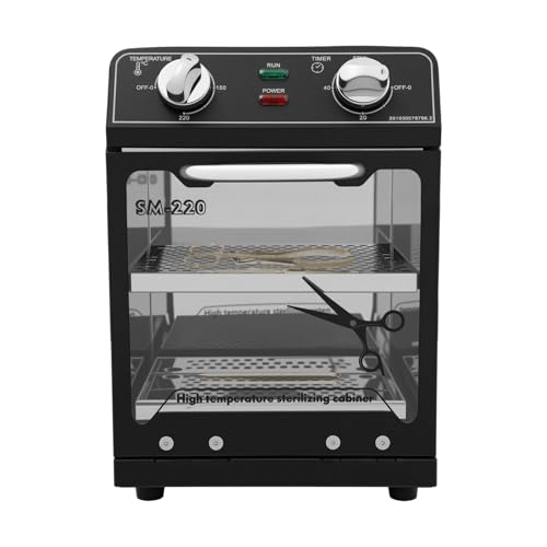 Esterilizador de aire caliente 8L, esterilizador autoclave con control de temperatura y temporizador, herramientas de uñas, utensilios de cocina, herramientas de metal, esterilizadores, color blanco