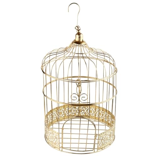 Behälter für Geldgeschenke / Geldumschläge in Form eines Vogelkäfigs gold