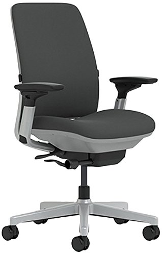 Steelcase Amia Chair with Platinum Base & Standard Carpet Casters, Graphite -