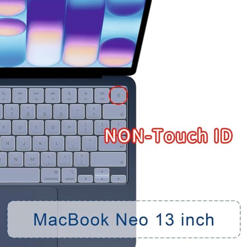 Image of Keyboard Cover Skin for New MacBook Neo 13 inch 256GB 2026 with Apple A18Pro Chip /A3404, Premium Ultra Thin Keyboard Protector for MacBook Neo 13 inch Accessory Without Touch ID - Clear