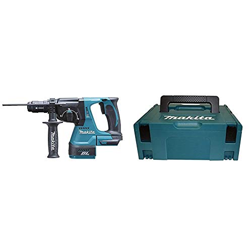 Makita DHR243Z Marteau Perforateur SDS+ sans Fil à 3 Modes, 18 V, Bleu Multicolore & 821550-0 - Maletin makpac tipo 2