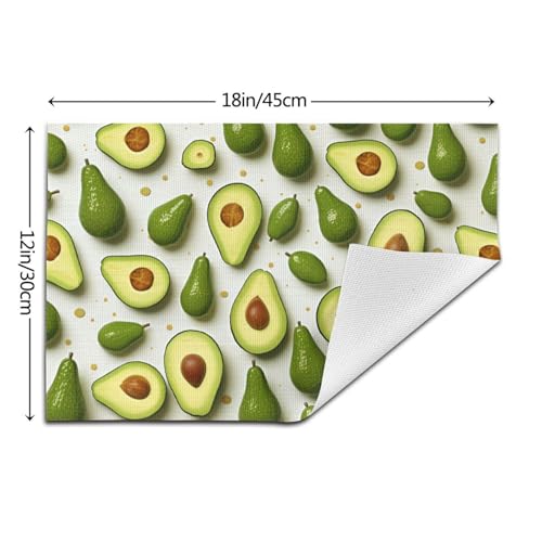 Sets de table en PVC tissé blanc et vert haut de gamme - 3