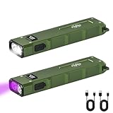 EDC Flashlight Rechargeable 2Pack, 9Mode Flat Flashlights High Lumens, LED Flashlight EDC, Small Flashlights Mini, Portable Pocket Flash Lights with UV Light, Magnetic Bright Flash Light for Working