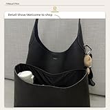 19 NeatThin Lightweight Purse Insert, Waterproof Surface and Silky Satin Interior, Fit for Brooklyn 34 (With Zipper and Bottle Holder, Black)