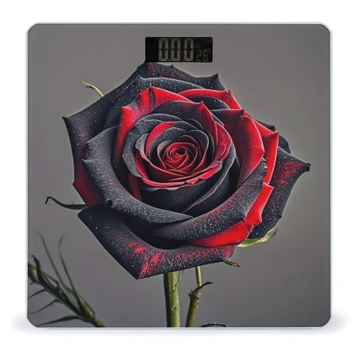 Báscula digital de baño FekiLoot con plataforma ancha y diseño floral miniatura 1