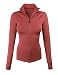 makeitmint Women's Comfy Zip Up Stretchy Work Out Track Jacket w/Back Pocket