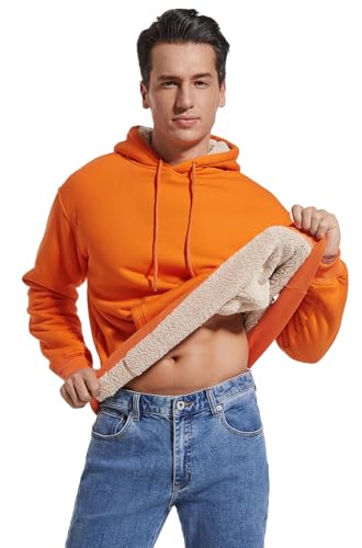 Gesean Men's Cotton Fleece Pullover Hoodie Long Sleeve Hooded Sweatshirt with Kangaroo Pocket4