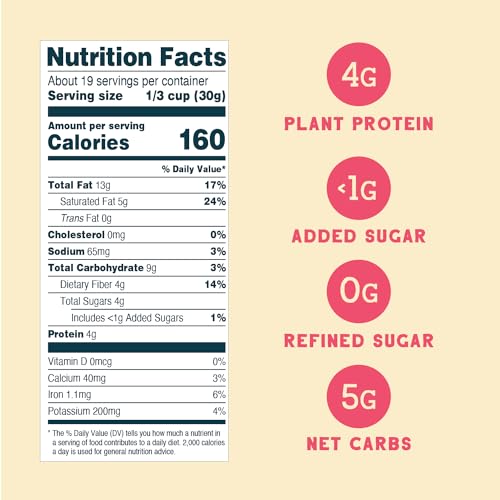 Seven Sundays Nut Granola Cereal, Day Dream Dark Chocolate Raspberry, 20 Oz Bag, Grain & Gluten Free, 4g Protein, 5g Net Carbs, Keto Friendly