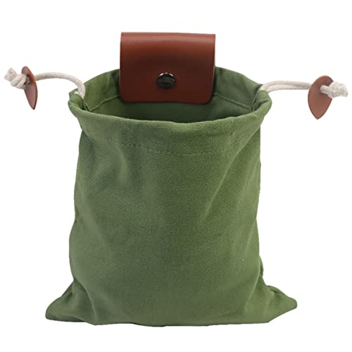 Bushcraft Tasche Canvas Tasche für Futtersuche Gürteltasche Werkzeugtasche Multi Purpose Canvas Bushcraft Bag mit Kordelzug & Schnalle Zusammenklappbarer Futtersack für Camping Radfahren Klettern Cover