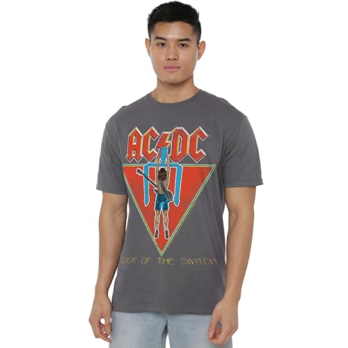 AC/DC Flick of The Switch Unisex T Shirt, Charcoal, X-Large