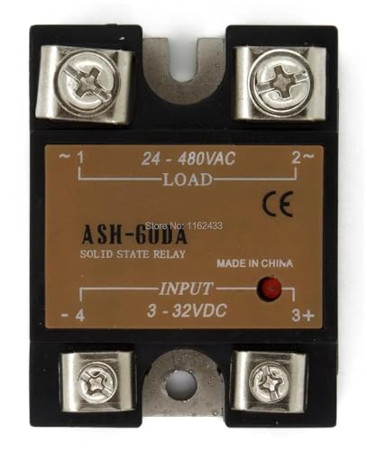 Relé de estado sólido ASH-60DA monofásico de 60A y 480V con control de CC a CA DA SSR 2