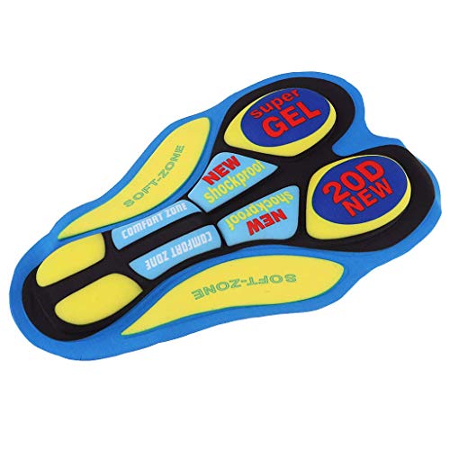 zalati Ciclismo Shorts Pad Secado rápido Tejido Suave y Transpirable Cojín para Pantalones de Ropa Interior para Montar cómodamente - Azul y Amarillo - imagen 5