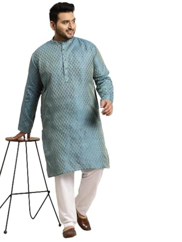 Image of SOJANYA (Since 1958, Men's Silk Blend Grey Kurta Pyjama & Silk Blend Jacket Combo