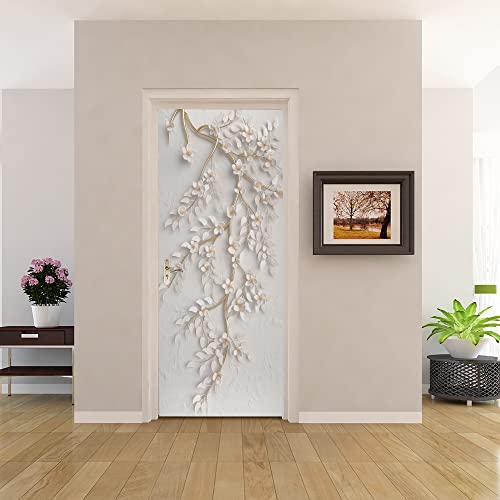 Papier peint art décor 93x205cm vinyle trompe l'oeil fleur premium - 5