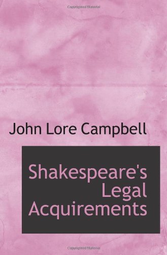 Shakespeare's Legal Acquirements : Amazon.in: Books
