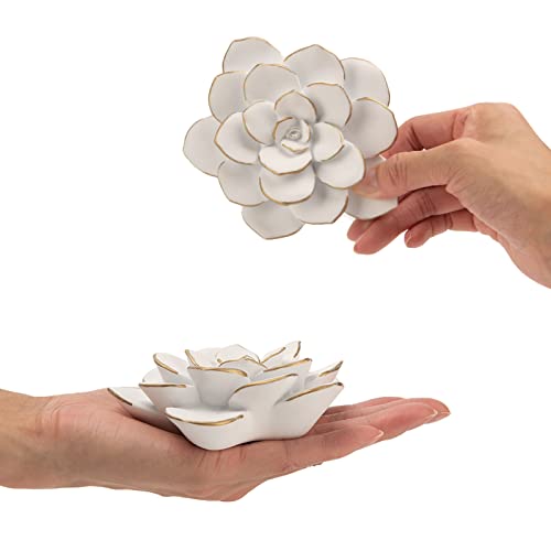 Cynkeyee White Lotus Flower Wall Sculpture thumb #7