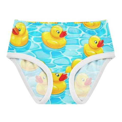 Cotton Girls Underwear Toddler Cute Yellow Ducks Blue Pool Panties for Girl Stylish Briefs Girls Undies 2t