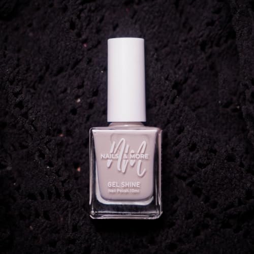 Image of Nails & More Dim Grey Nail Polish, Argan Oil-Infused Gel Shine, Muted Grey Nails, Subtle & Chic | 10ml
