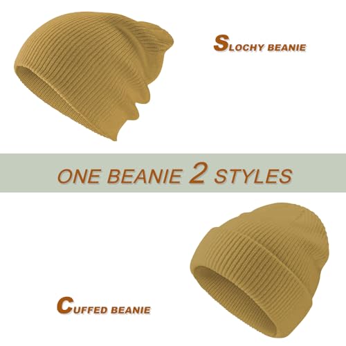 Image of Rosoz Unisex Beanie Winter Knitted Skull Cuffed Soft Warm Hat for Men /Women Slouchy Ski Watch Cap
