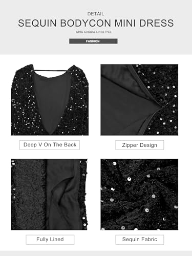 Image of Figdaw Sparkling Rhinestone Bodycon Dress for Women Special Occasions,Night Out