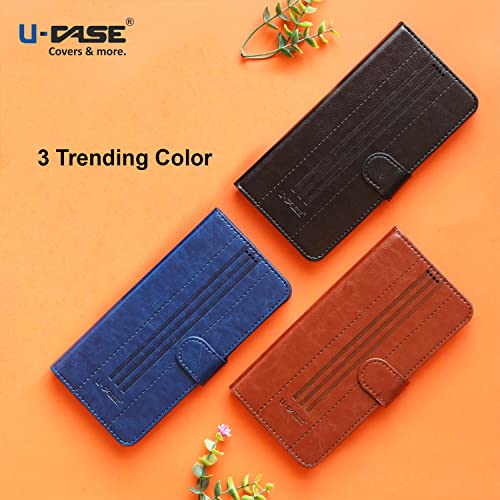 Image of U-Case Compatible with Samsung Galaxy A25 5G Flip Cover | Leather Finish | Inside Pockets & Inbuilt Stand | Shockproof Wallet Style Magnetic Closure Back Cover Case