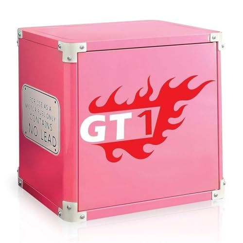 Roseberry Kids Traditional Metal Race Car Nightstand in Pink