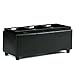 SIMPLIHOME Avalon 42 inch Wide Contemporary Rectangle Storage Ottoman in Midnight Black Vegan Faux Leather, Assembled, For the Living Room, Entryway and Family Room
