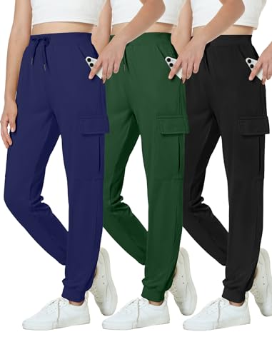 Image of EXARUS Girls Hiking Cargo Pants Joggers Teen Quick Dry Lightweight Slim Fit | Tween Youth Camping Pants Kids Hip Hop Dance Athletic Tapered Lightweight Track Safari Drawstring Woven /Knit 6-14Y