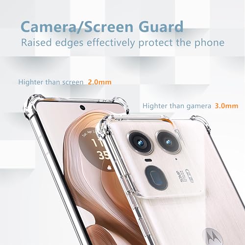 Image of Back Cover Shockproof Silicone Protective Back Case for Motorola Edge 50 Ultra -Transparent