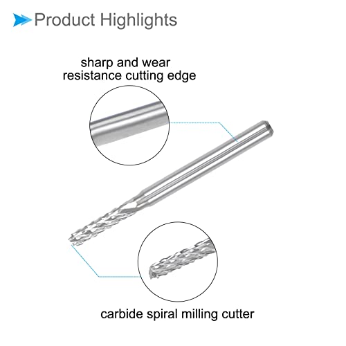 Image of Carbide End Mill Engraving Milling Bits, 2.5mm Bit Dia. 1 /8 inch Shank, CNC Cutting Router Bits Tool - (Applications: for PCB Machine), 10-Pieces