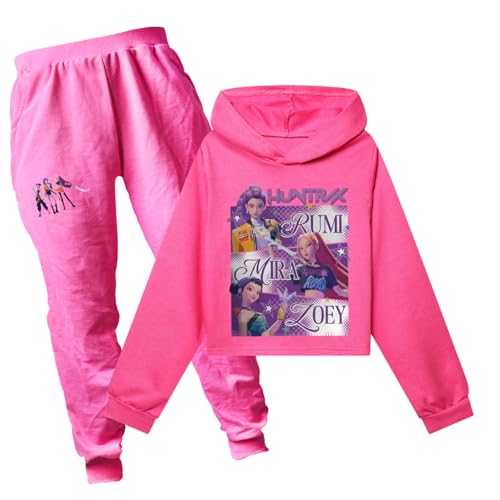 Korean Idol Cartoon Movie Sweatsuit for Girls 2 Piece Tracksuit Jogging Outfits Set Hooded Sweatshirt Sweatpants Sets