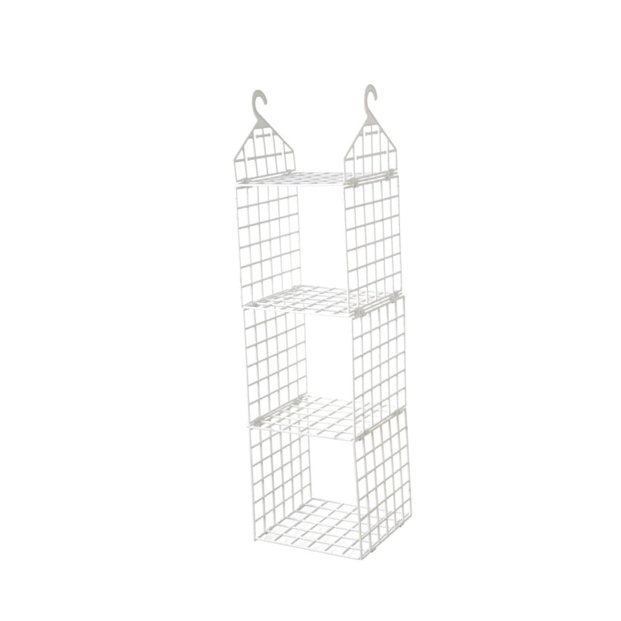 Happyyami Multi Foldable Hanging Closet Organizer White Plastic Space Saver for Clothing Sweaters Towels Pajamas Hats Easy to Use and Ventilated Design