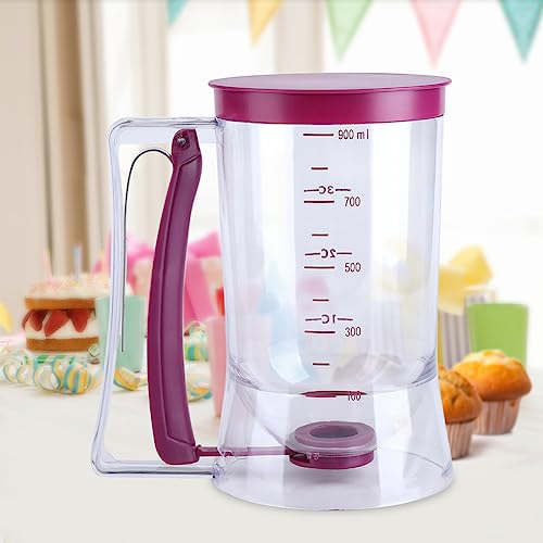Batter Dispenser, 900mL Manual Cupcake Pancake Batter Dispenser Baking Tool with Measuring Label for Home Kitchen - Image 3