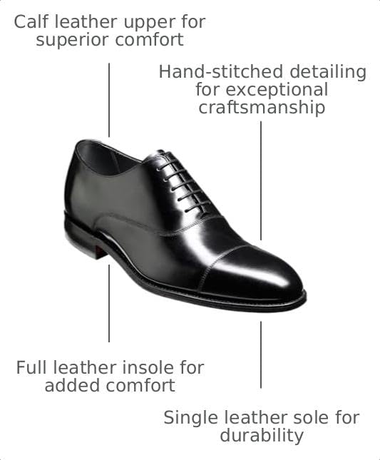 Image of BARKER Winsford Men's Handmade Leather Oxford Dress Shoes - Timeless Elegance, Premium Craftsmanship, Full Leather Insole & Sole