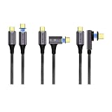【単品販売あり】USB-C マグネットケーブル 100W/140W PD急速充電 20Gbps/40Gbps 高速データ転送 8K@60Hz映像出力 E-Markerチップ搭載 極太銅芯 編み込み 高耐久 日本の中小企業 (変換ケーブル3本セット(各1種), 変換ケーブル(本体＋コネクタ))