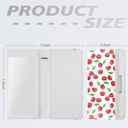 Image of Printed Checkbook Cover, RFID Blocking Checkbook, Stylish, Lightweight, Slim Durable, Multi-Functional Checkbook Holder for Personal and Business Checks (Cherry)